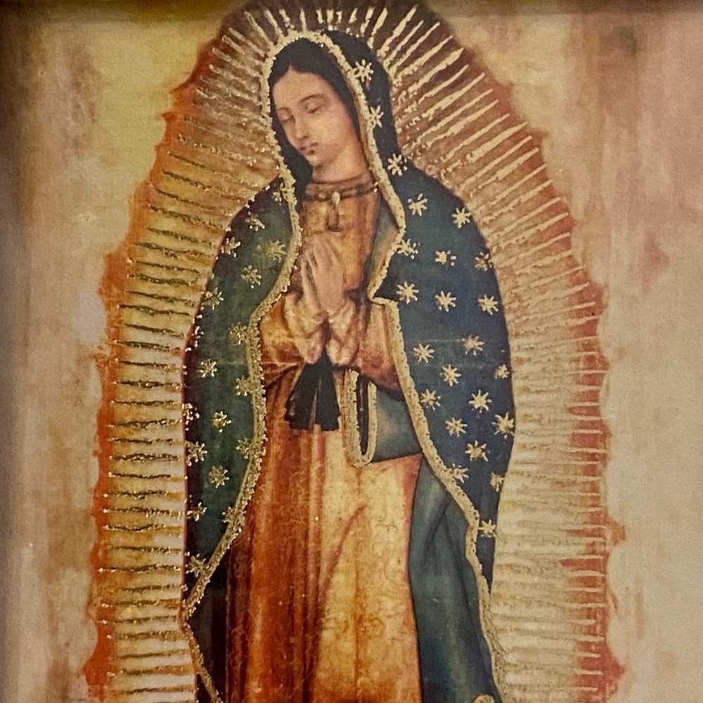 Our Lady of Guadalupe Religious Wall Art in Gold Frame, NEW 9’x8”x2” MEXICO - Picture 3 of 5